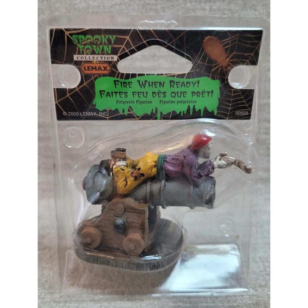 Lemax Spooky Town Fire When Ready Skeleton Pirate Cannon Figurine 92608 READ!